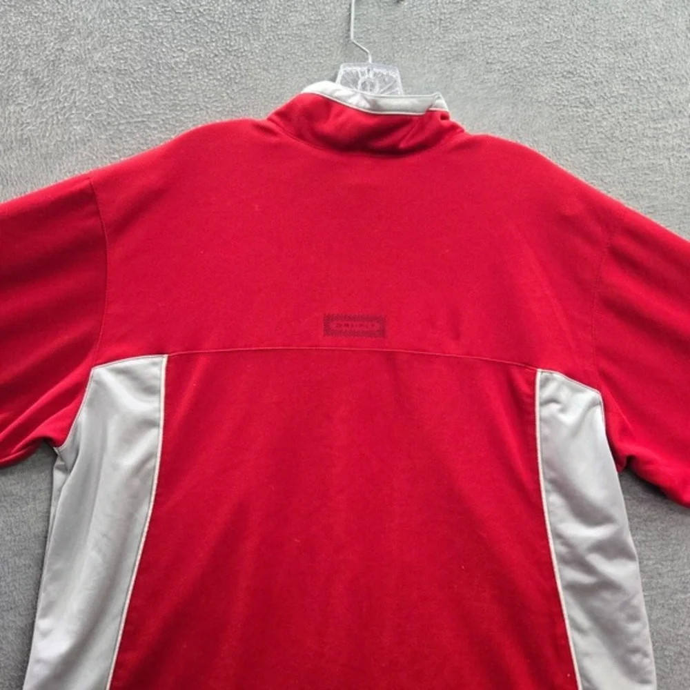 VINTAGE‎ Nike Men Shirt Large Red Logo Center Basketball Swoosh Dri Fit